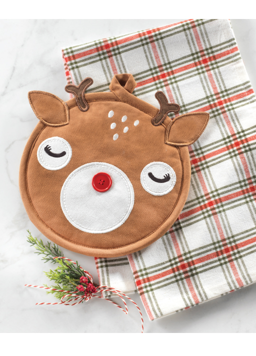 Reindeer Pot Holder and Towel Set