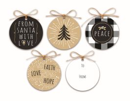 From Santa with Love Gift Tags – Set of 24 (Colleción de 24 etiquetas de reglao a cuadros (casa de labranza) — view details