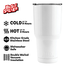 White 30oz Stainless Steel Tumbler — view details