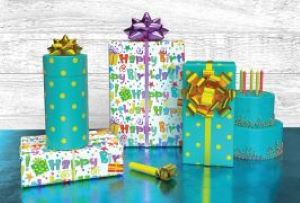 Birthday Rave Reversible Gift Wrap (Fiesta de Cumpleaños Papel de Regalo Reversible. — view details