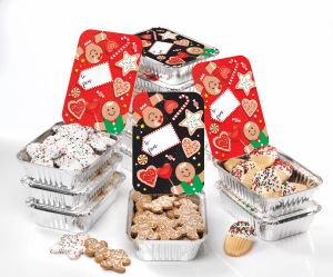 "Sweet Gingerbread" Foil Pan set of 12 (Juego de 12 etiquetas de regalo de pan jengibre dulce) — view details
