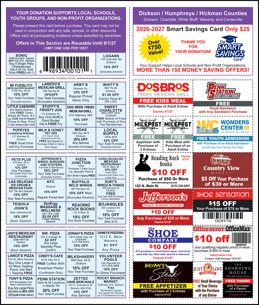Dickson/Hickman/Humphreys County — view details
