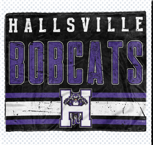 HALLSVILLE BOBCATS TEAM THROW (50in x 60in BLANKET) — view details