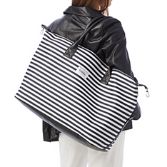 Black & White Stripe Weekender Tote — view details