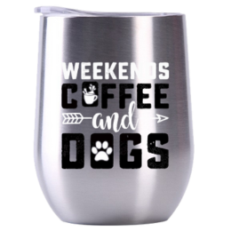 Coffee and Dogs - Silver 12oz Digital Print — view details
