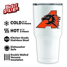 ALEDO BEARCAT WHITE 30oz Stainless Steel Tumbler — view details