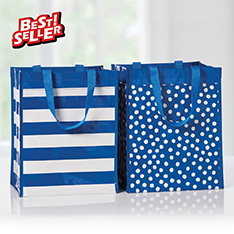 Nautical Recycled Tote Bags, Set of 2 — view details