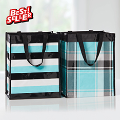 Minty Recycled Tote Bags, Set of 2 — view details
