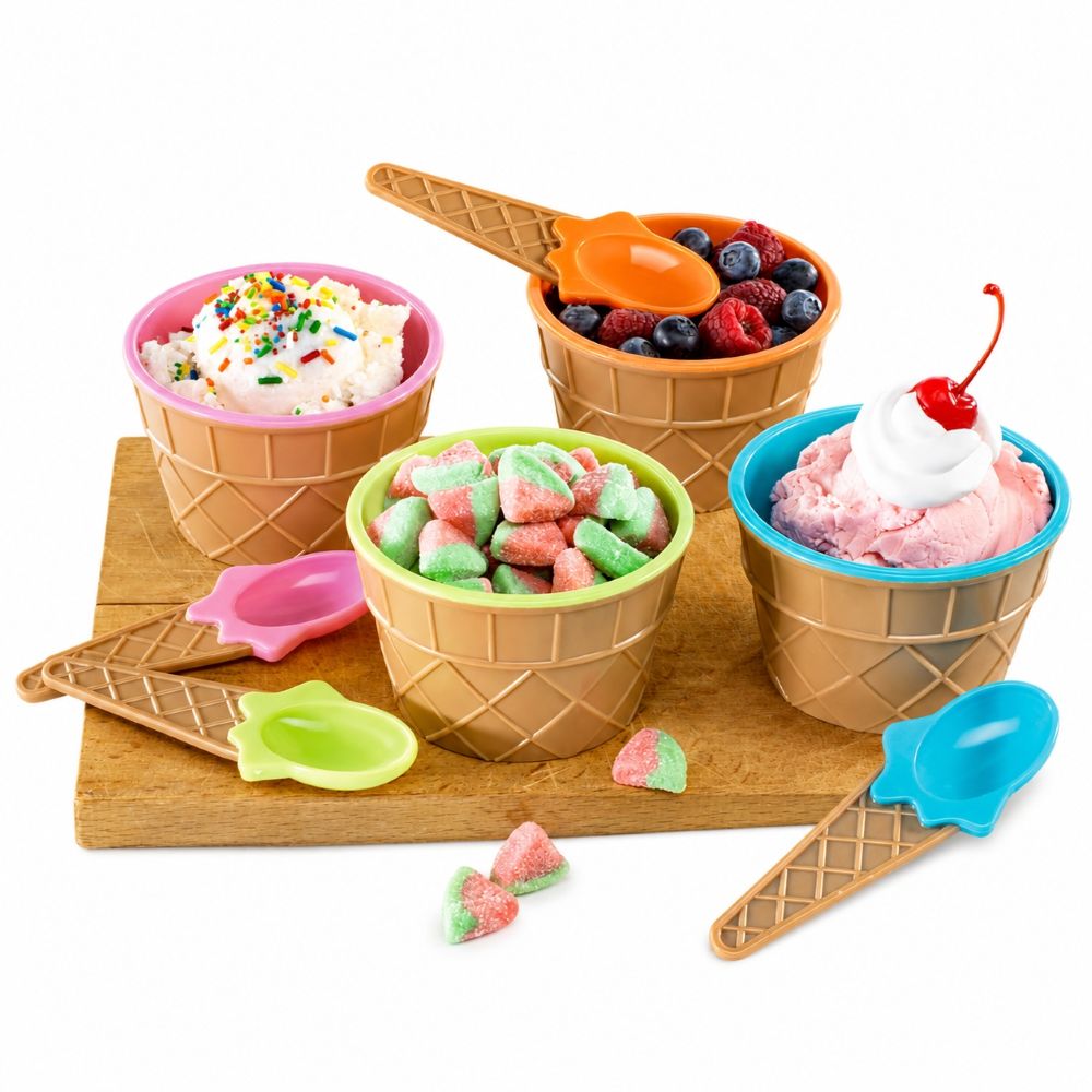 Ice Cream Bowls & Spoons Set of 4 — view details