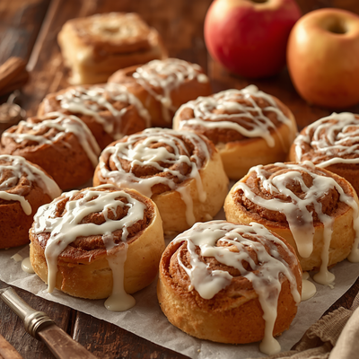 Combo pack 12 Rolls - 6 Cinnamon + 6 Apple with cream cheese icing — view details