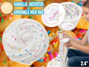 SUGAR COOKIE VANILLA SCENTED BUTTER SLIME WITH RAINBOW SPRINKLE MIX INS — view details