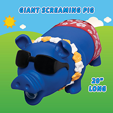 GIANT SCREAMING HUG ME PIG (BLUE) — view details