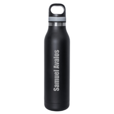 24 oz. Black  Personalized Water Bottle with Screw on Lid — view details