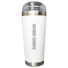 28 oz. Black Stainless Steel Personalized Tumbler with Screw on Lid — view details