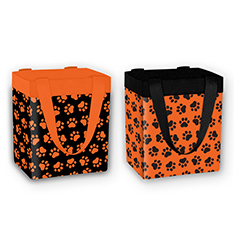 Pawprint Orange & Black Grocery Totes, Set of 2 — view details