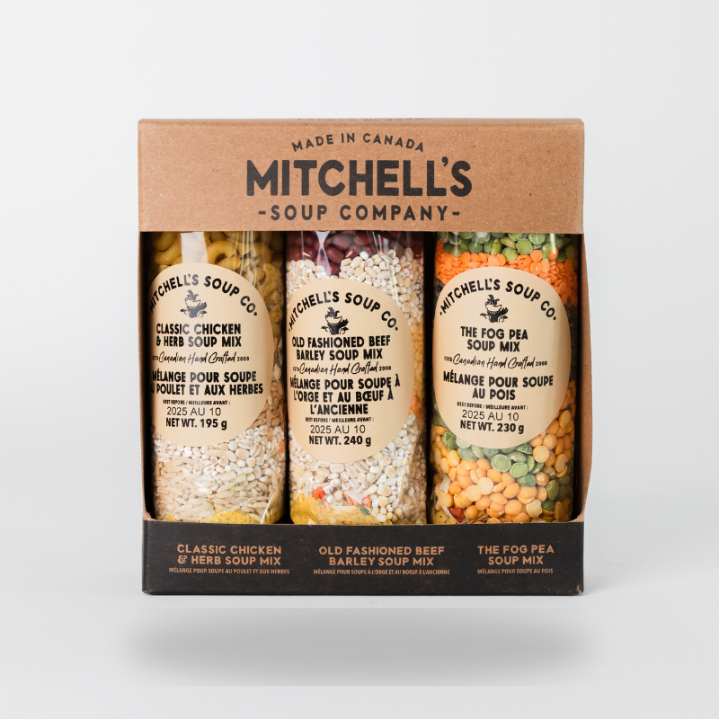 Mini Trio #1 - Classic Chicken & Herb Soup  | Old Fashioned Beef Barley Soup | The Fog Pea Soup — view details